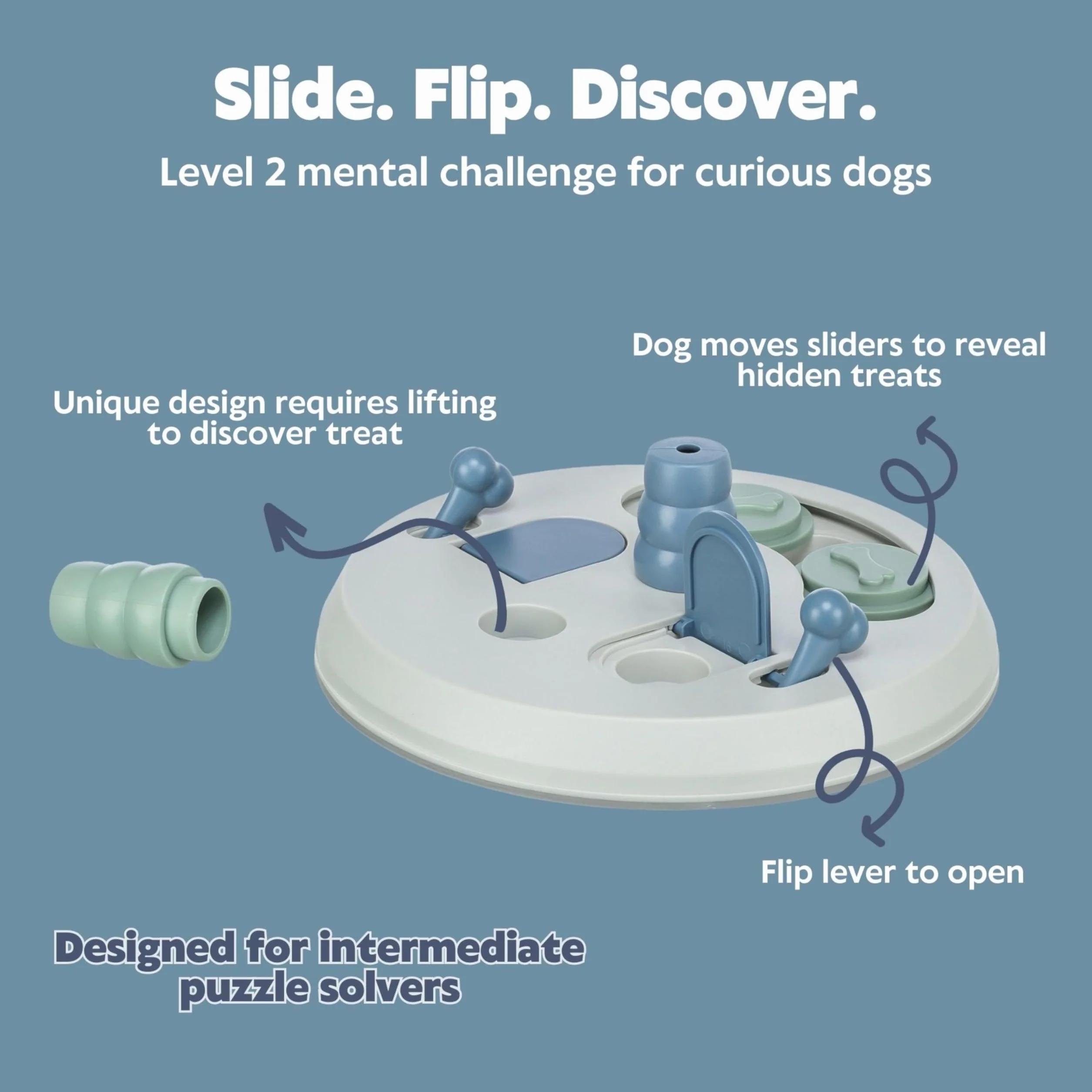TRIXIE Dog Activity Flip Board – giocattolo intelligente interattivo per cani – stimola il problem-solving, l'arricchimento mentale & la curiosità naturale – ø 23 cm