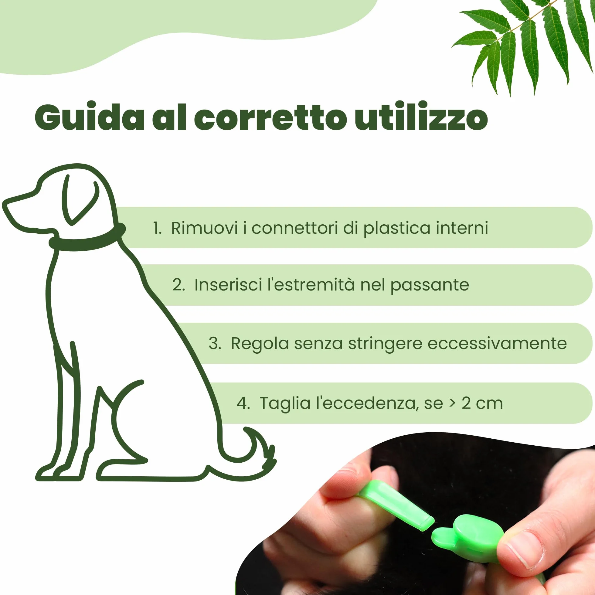 Collare Barriera per Cane Olio di Neem 60cm Resistente all'Acqua Protezione 2 Mesi