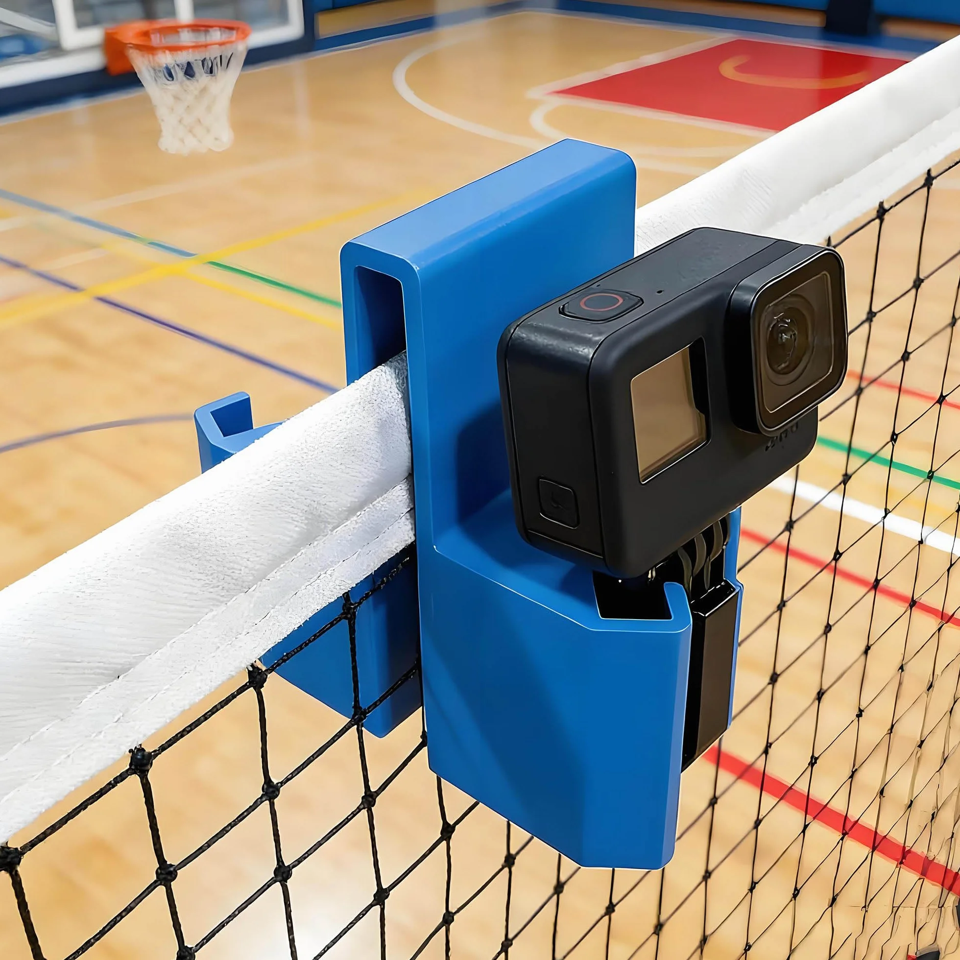 Supporto per cellulare con rete da tennis stampa 3D compatibile due smartphone pickleball pallavolo