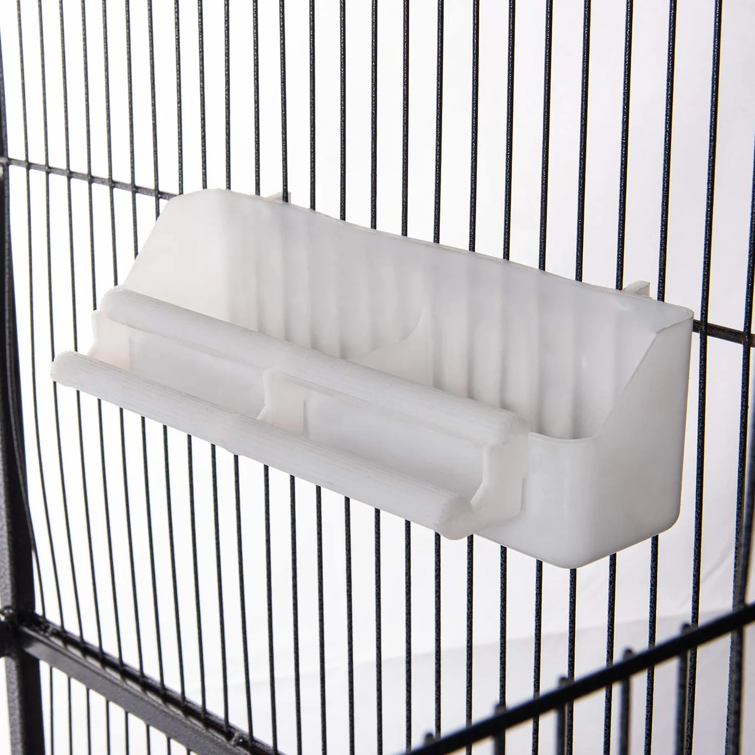 Aqpet Voliera con Tetto per Uccelli Grandi e Canarini, Gabbia in Metallo con Piedistallo e Ruote, Adatta per Interno ed Esterno, Dimensioni 157x52x52 cm, Nero