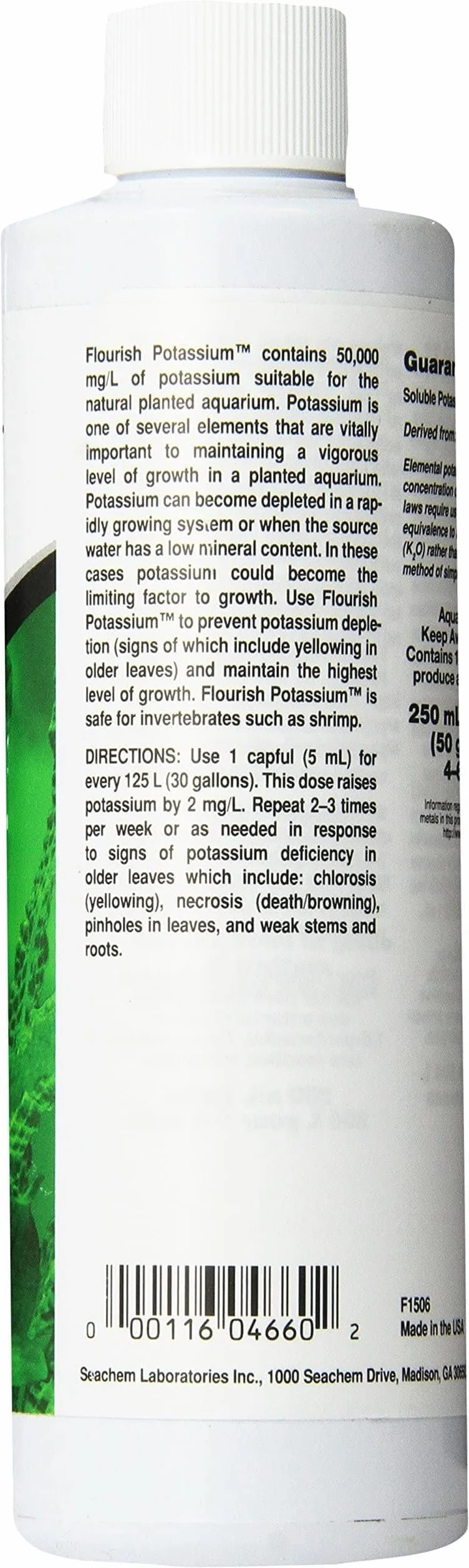 Seachem Flourish Potassium - Supplemento per acquari con Piante - 250 ml