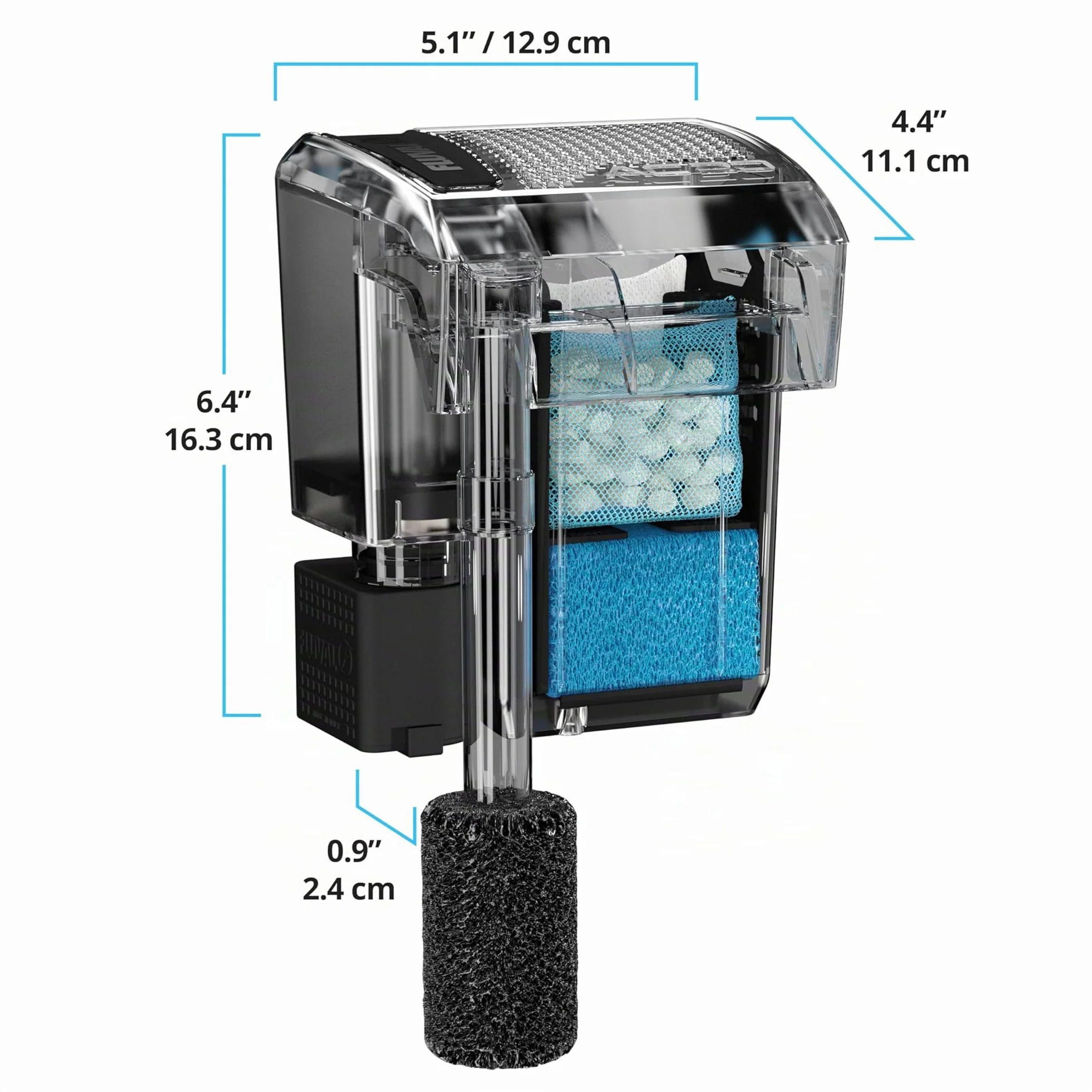 Fluval AquaClear AC20, Filtro Zaino per Acquario 379 lph