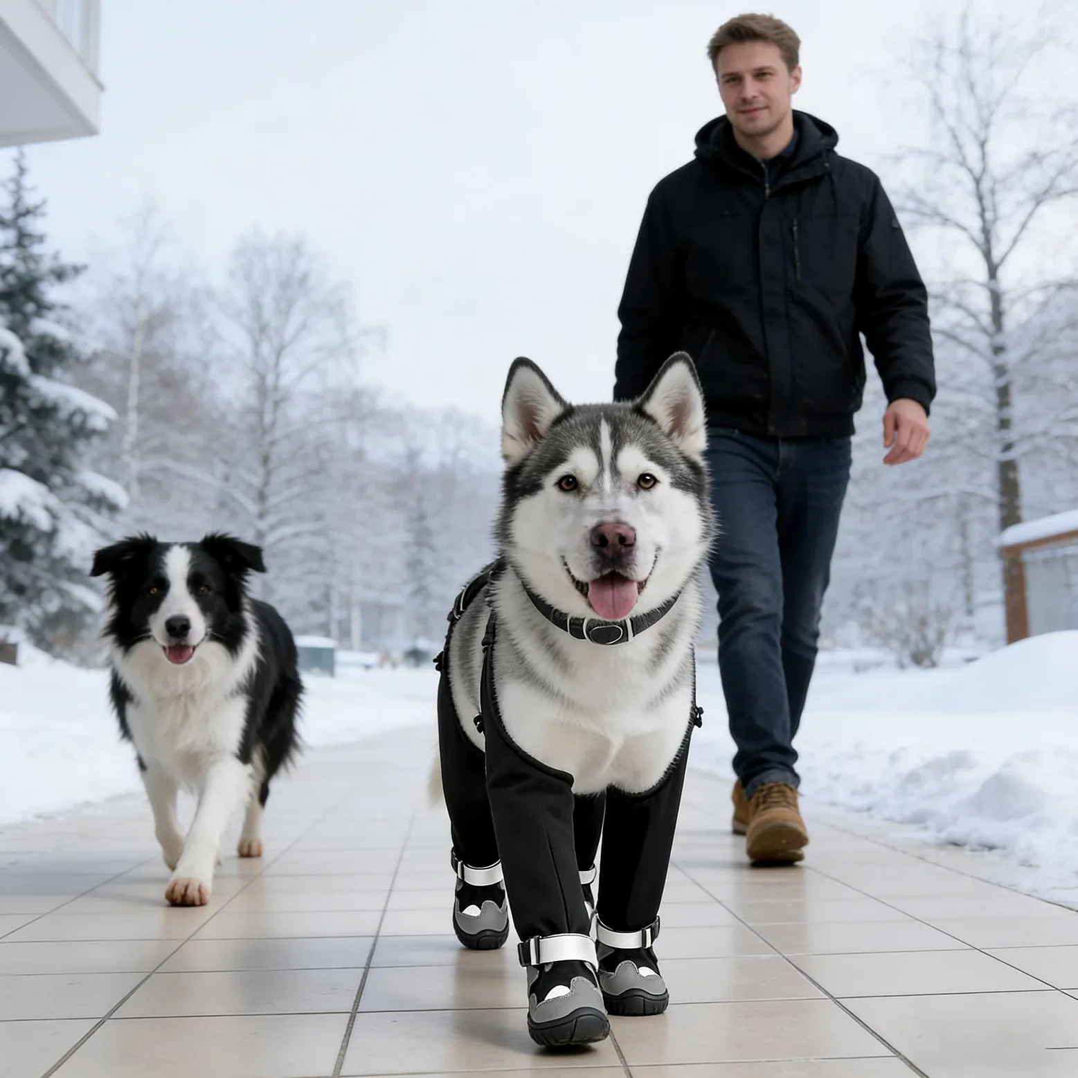 Scarpe per Cani Animali Antiscivolo Traspiranti Impermeabili | Equipaggiamento da Neve per Cani Per Camminare, Campeggio, Outdoor, Viaggio, Uso Quotidiano, Freddo, Polvere e Urbano