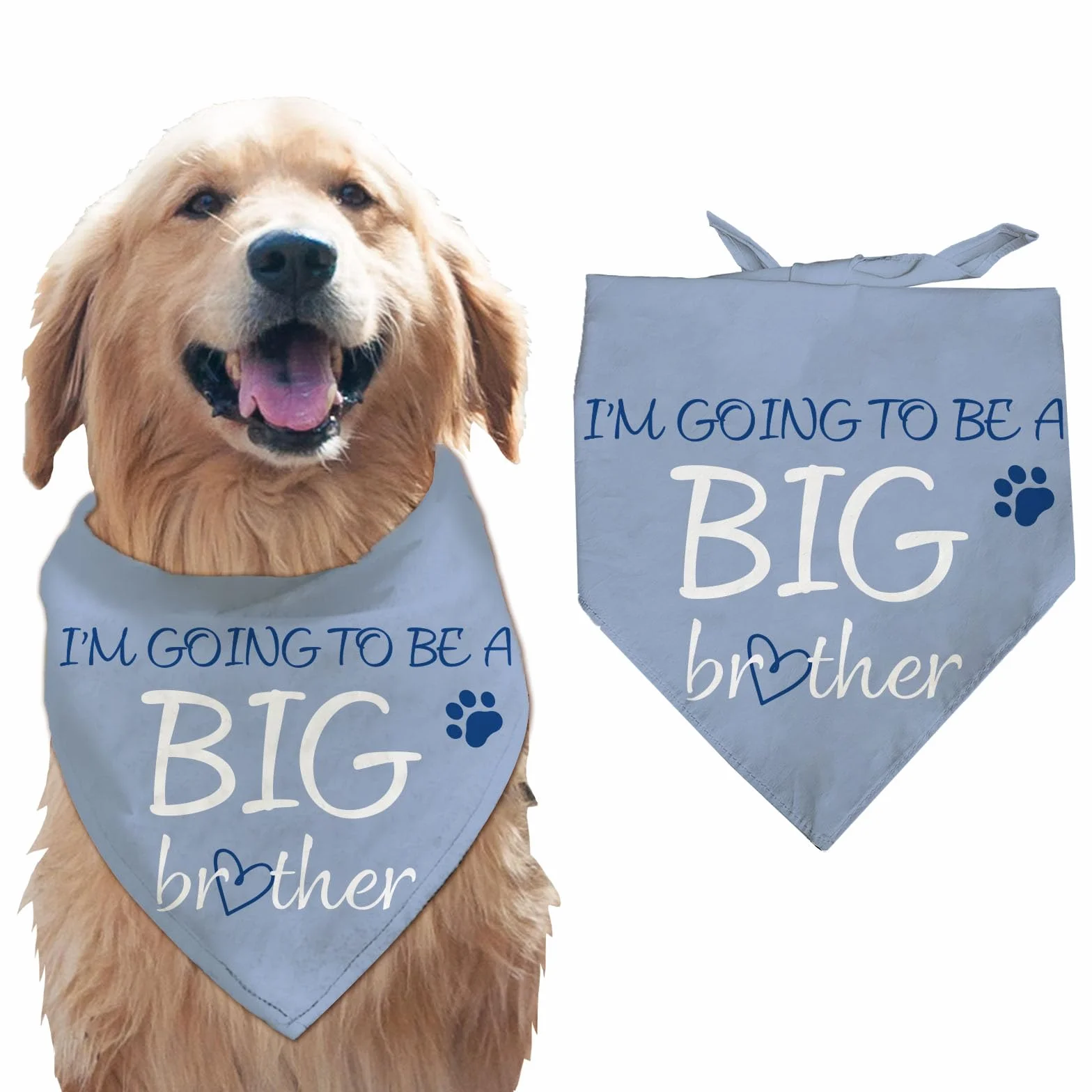 arricraft 1 bandana per Cani Da Compagnia, Bandana Triangolare In Cotone per Animali Domestici "Diventerò Un Fratello Maggiore" Parole Cuore Sciarpa Lavabile Bavaglini Stampati Accessori Capo