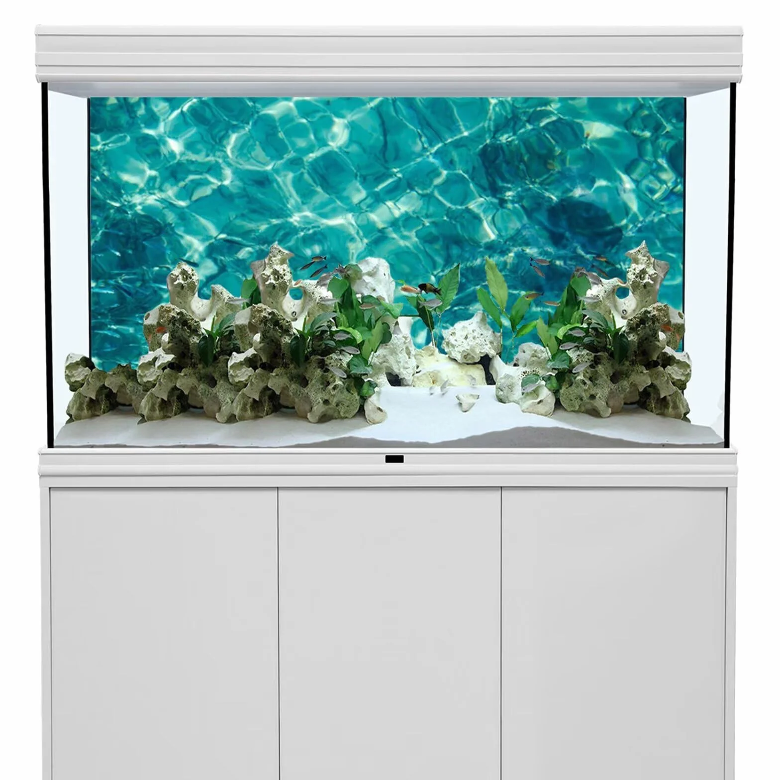 61x30cm Sfondo per Acquario Blu Sottomarino, Tema Oceano Naturale, Sfondo per Acquario, Vinile Resistente
