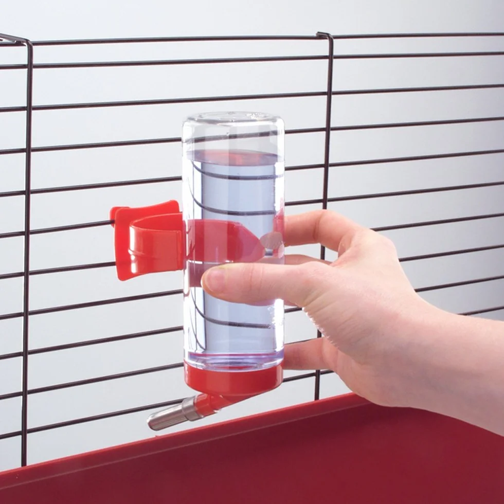 Ferplast Beverino per Roditori, Dispenser d'acqua per Criceti, Topolini, Gerbilli DRINKY, 75 cc, Adatto alle Gabbie in Rete, 8,5 x 4 x h 11 cm. Colori Misti