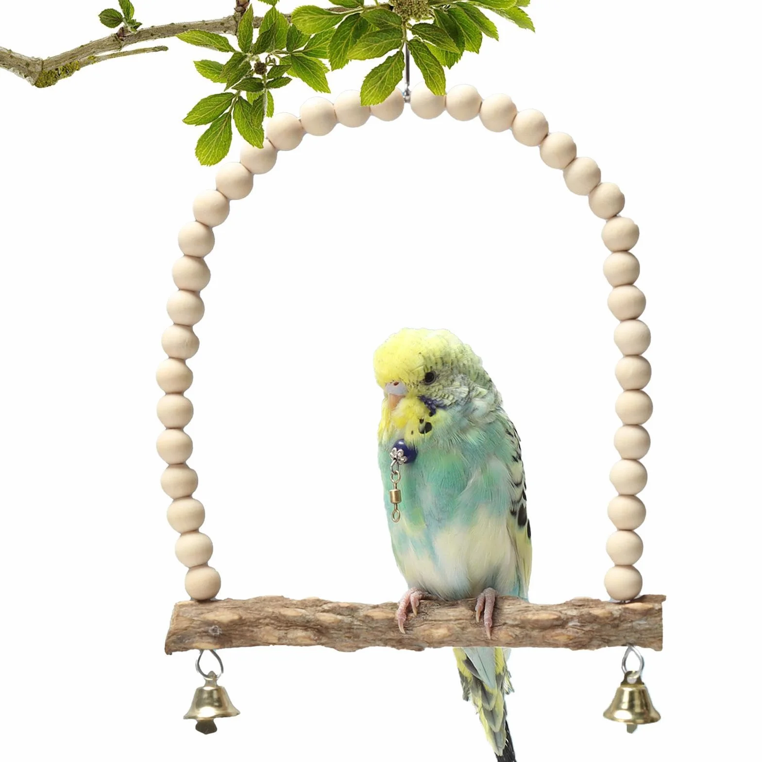 Altalena Pappagallo, Posatoi Impiccagione Campana per pappagalli, Posatoi per Conuri, Giochi per Parrocchetti da Gabbia, Altalene per Piccoli Uccellini