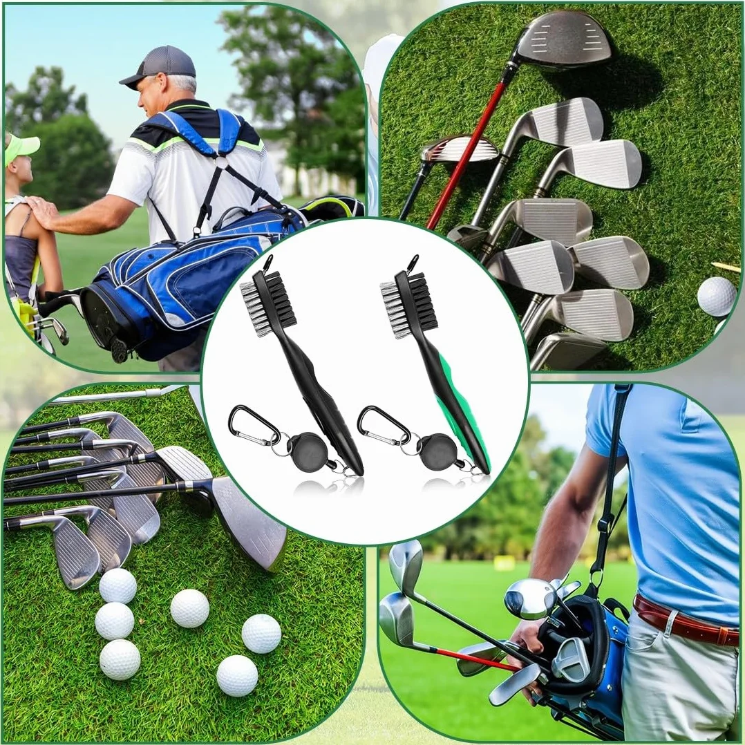 JEYORZY 2 in 1 Spazzola da Golf per Mazze con Setole Retrattili per Pulizia Scanalature