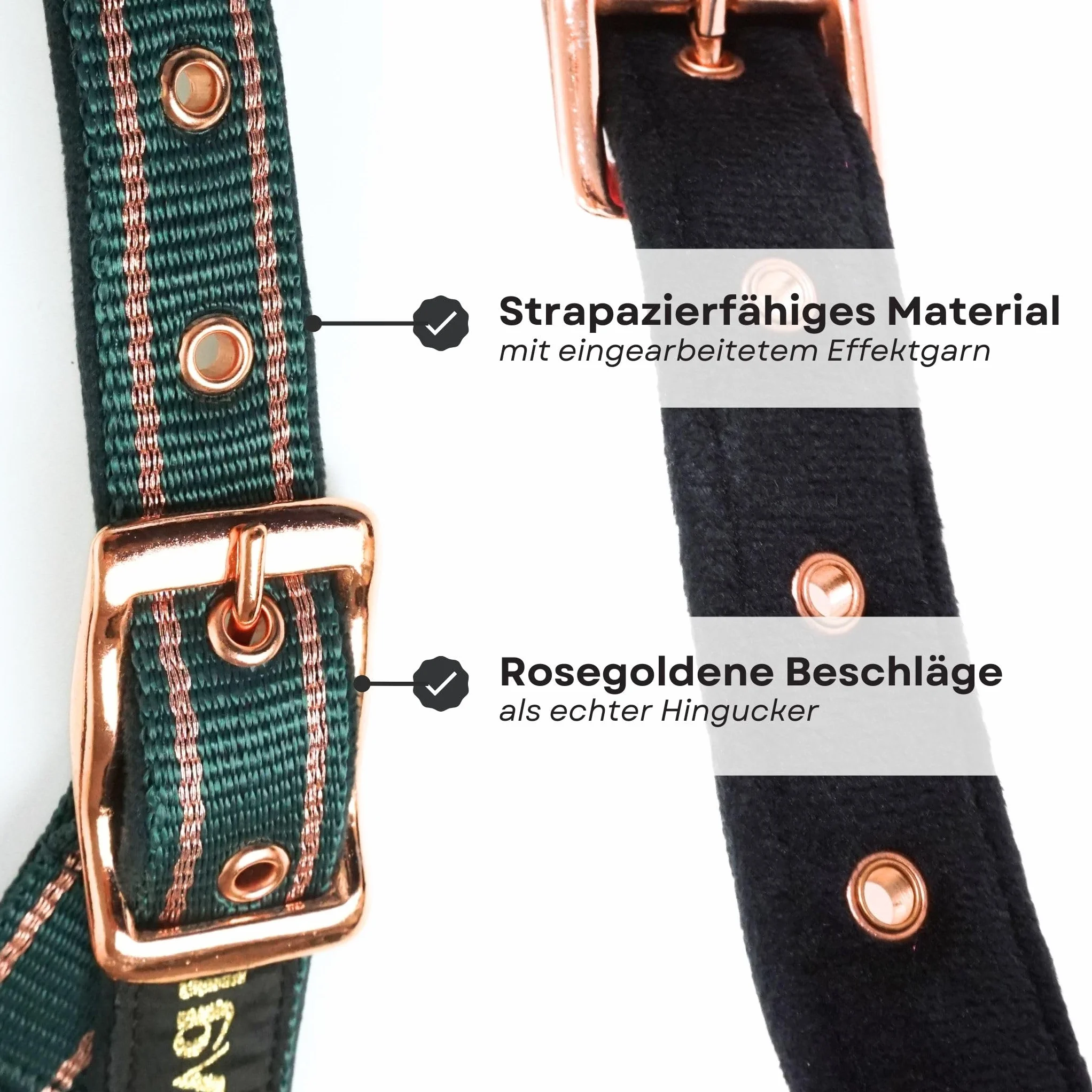 Cavezza per cavalli con glitter in oro rosa, cavezza cavallo in nero e rosa, regolabile in 2 posizioni (verde oro rosa, purosangue)