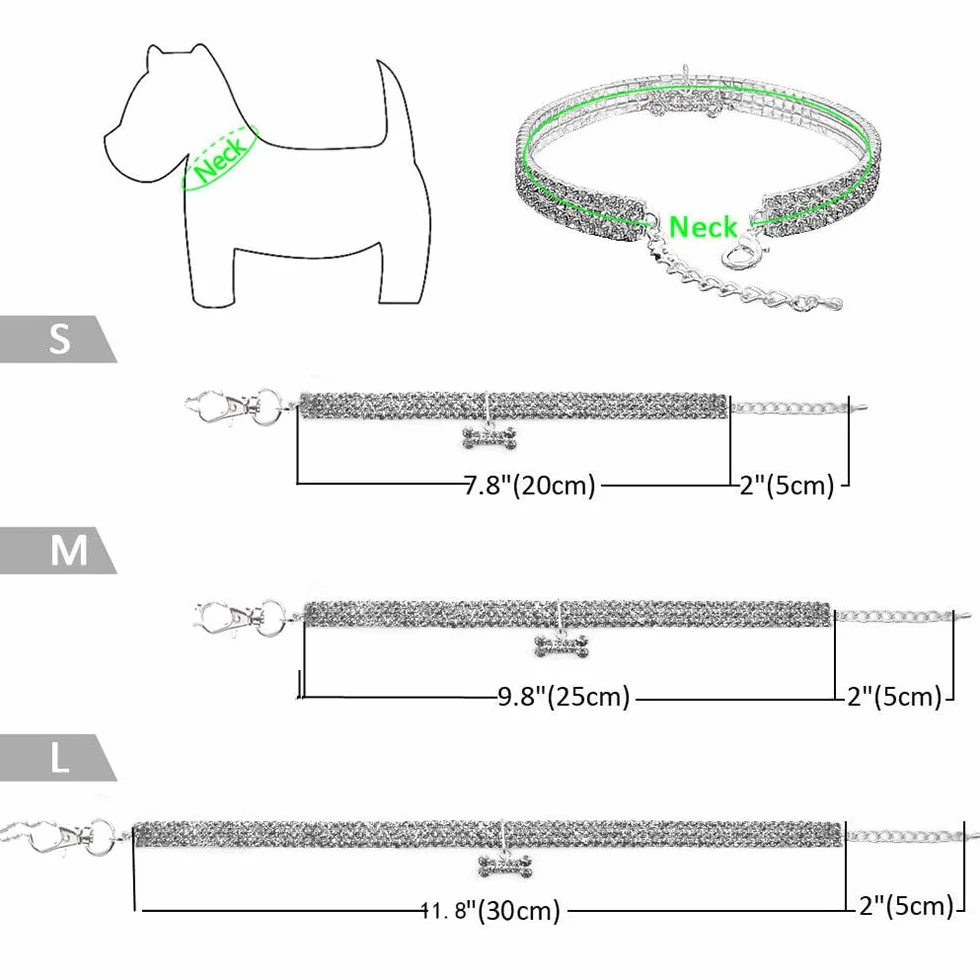 2 collane con perle per cani chihuahua, ciondolo cuore, accessori costume sposa, rosa e blu