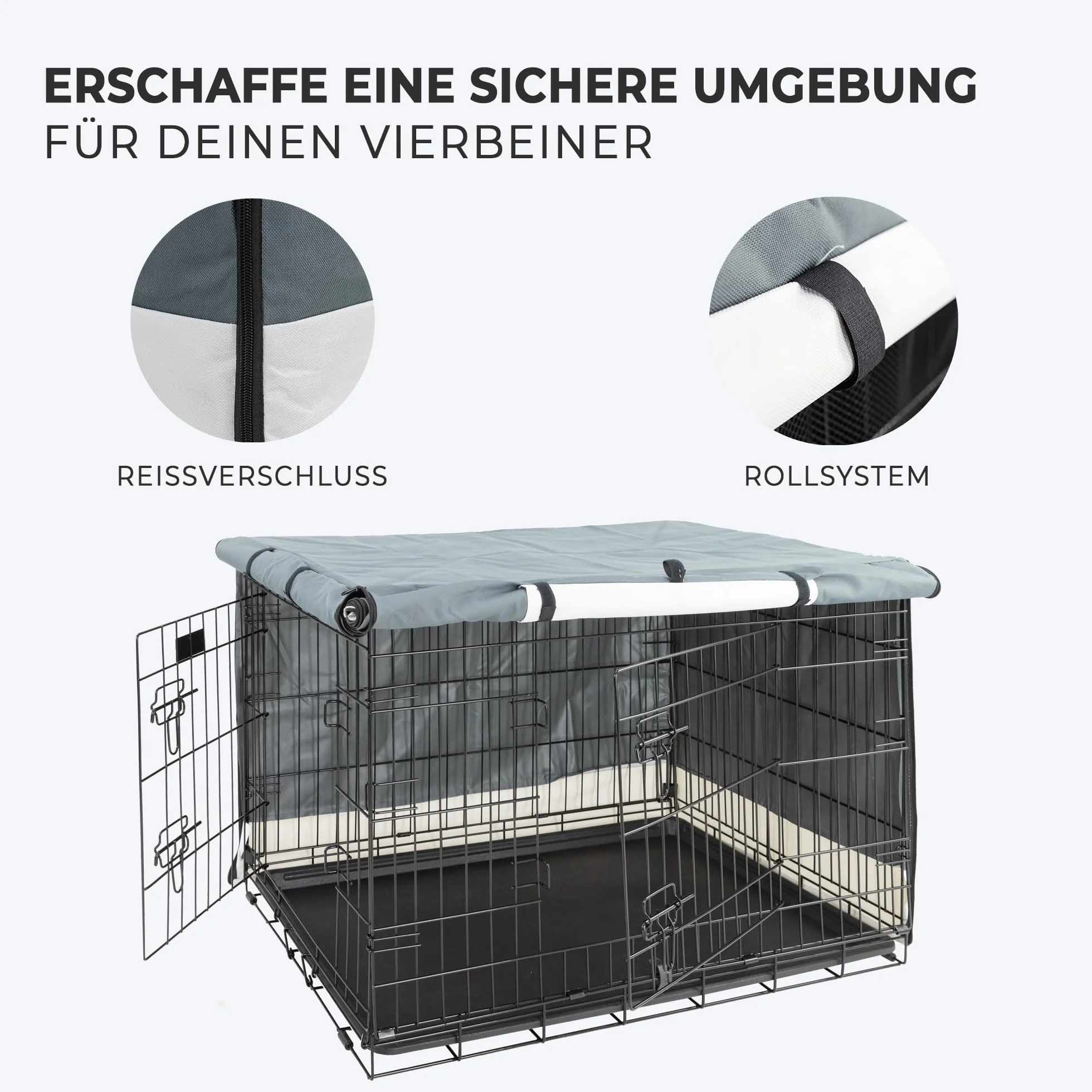 MaxxPet Copertura per Gabbia per Cani Impermeabile 78x48x56 cm Nero