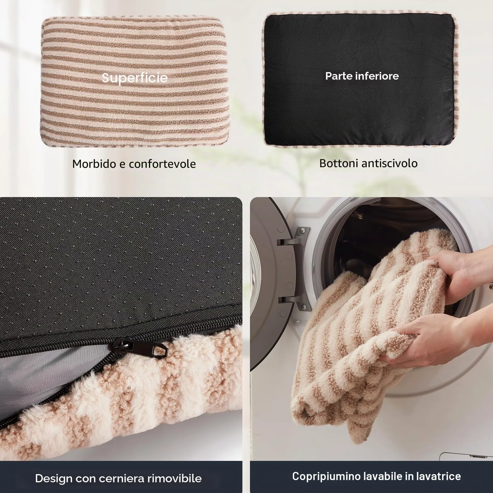 Pawk Cuccia Cane Interno, Cuscino per Cani Taglia Grande, Cuscino Cane Sfoderabile e Lavabile, Cuccia per Cani Soffice Traspirante Antiscivolo, 89x58x10cm