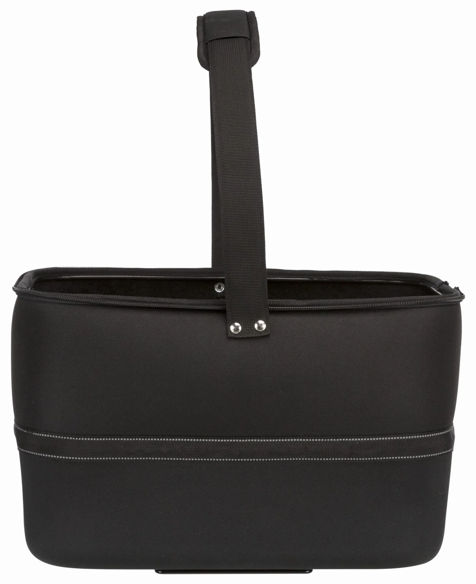 Trixie Cestino Bici Frontale per Cani – Manubrio – Fino a 6 kg – 41 × 47 × 29 cm – Cestino Sicuro con Coperchio a Rete & Protezione Impermeabile Antipioggia Rimovibile