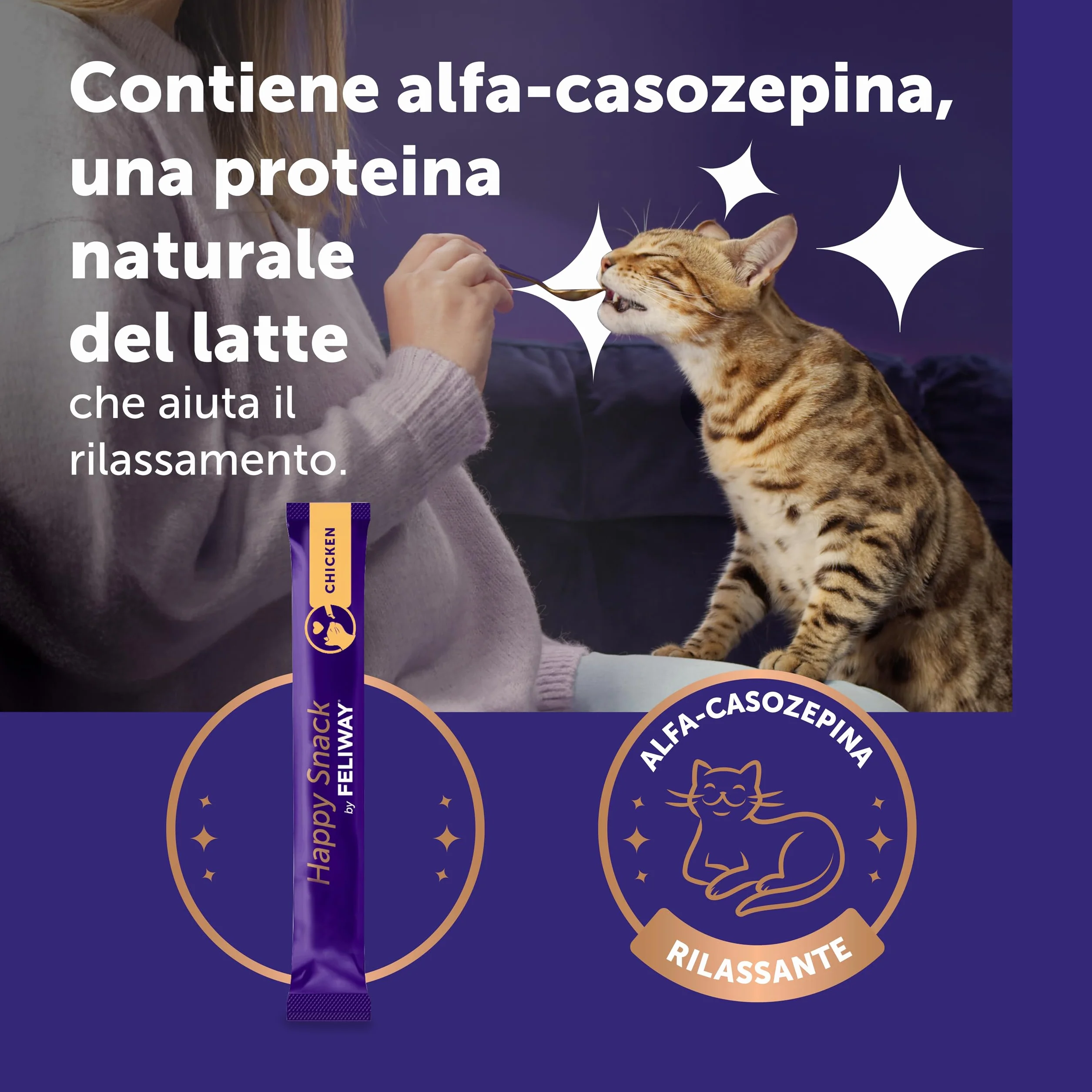 Happy Snack by FELIWAY – Gustosi snack calmanti per gatti, 6 stick – Aiuta il tuo gatto a sentirsi più tranquillo e rafforza il legame tra di voi.
