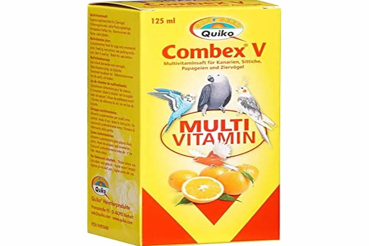 Quiko VitacombexV Multivitamin Juice 125ml per uccelli domestici e polli Per un apporto vitaminico ottimale Per la prevenzione delle carenze vitaminiche negli uccelli giovani e adulti.