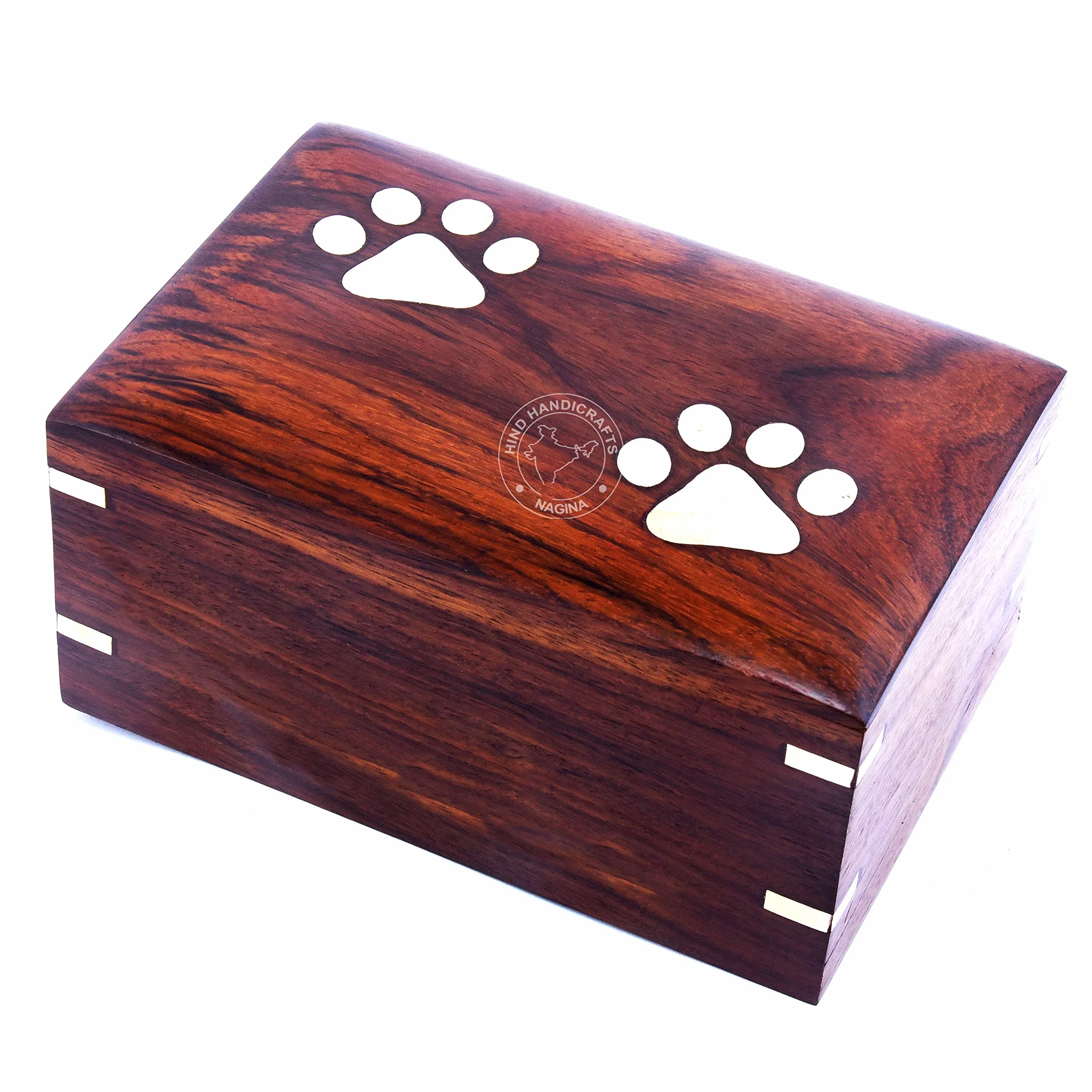 Rosewood Pet Urn Pacifica Pet Memorial urna, Photo box cremazione urna per cani, gatti, ricordi, Urna per ceneri, scatola in legno Large : 9" x 5.5" x 4.5" - 160lbs or 72kg Earthen