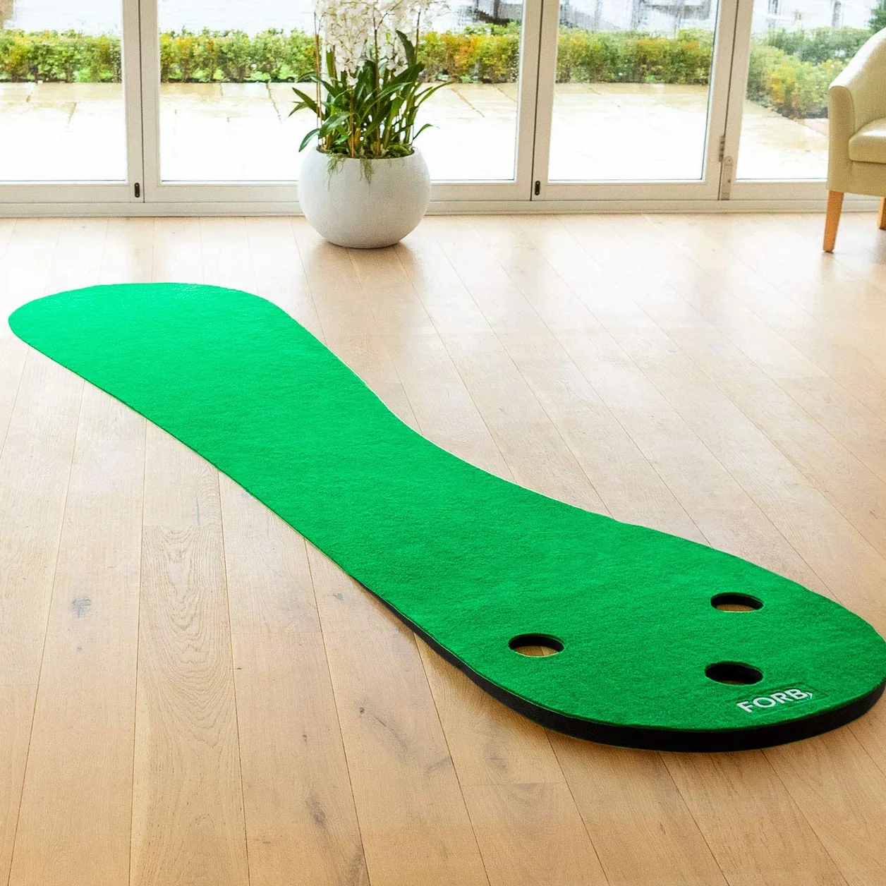 FORB Tappetino Putting da Golf per Uso Domestico - 2 Dimensioni Disponibili | Tappetino Professionale per Allenamento in Casa (3 buche) | Attrezzatura da Golf