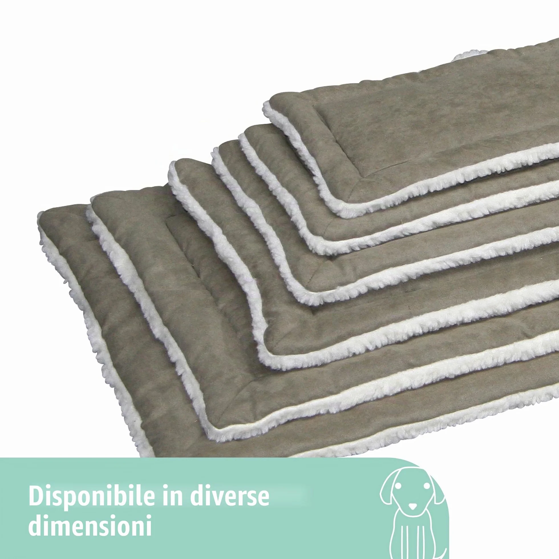 Kerbl Pet cuscino Cleo, grigio/bianco, 43x23x3 cm, cuccia, sdraio, cuscino, poliestere, per cani