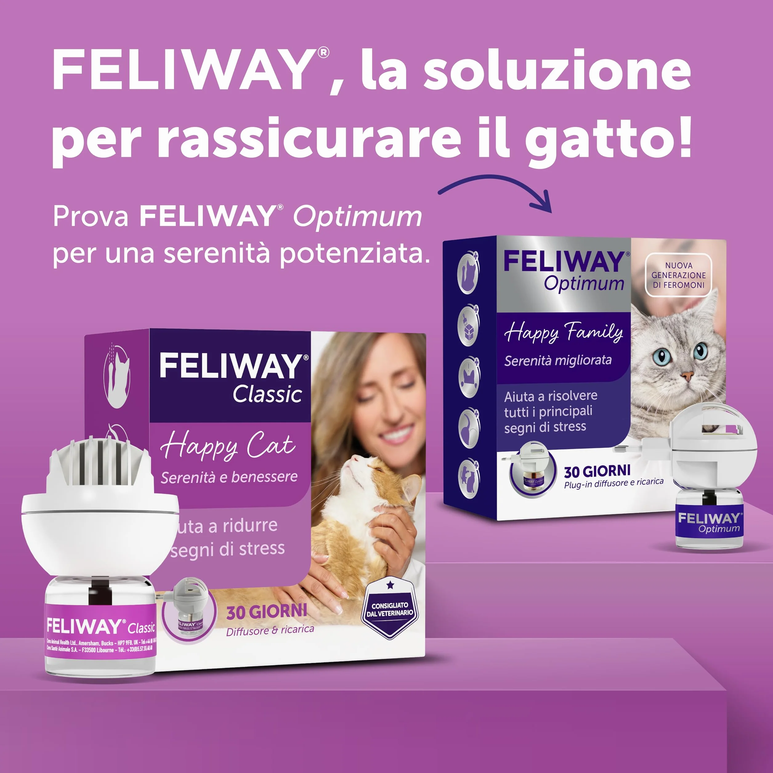 FELIWAY Classic Starter Kit Diffusore di Feromoni Calmanti per Gatti, 48 ml – Aiuta a risolvere i segni comuni di stress nei gatti e gattini, Raccomandato dai Veterinari, Clinicamente Testato