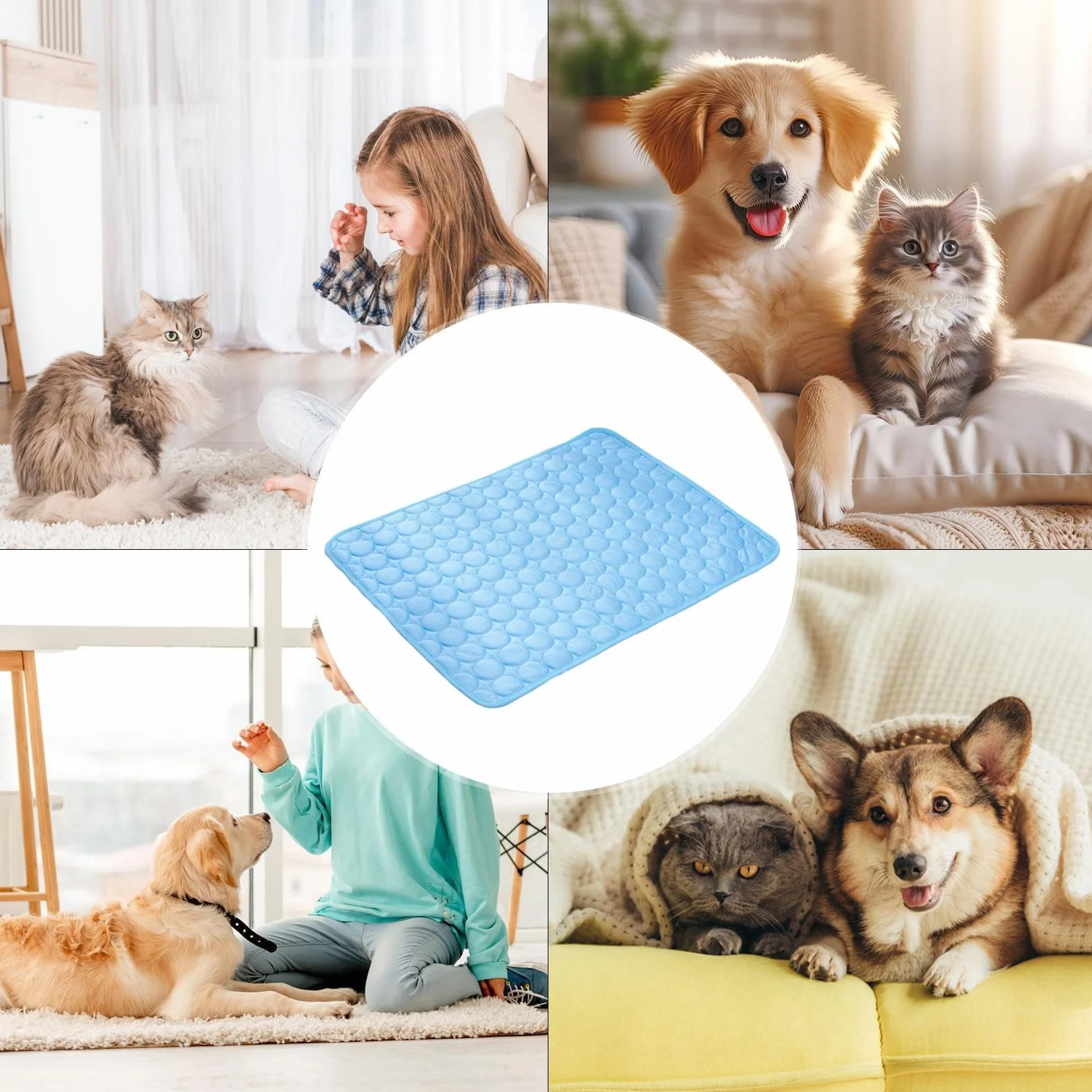 Tappetino refrigerante per cani e cuccioli | Cuscino estivo per animali domestici, traspirante per gatti, per interni e trasporto