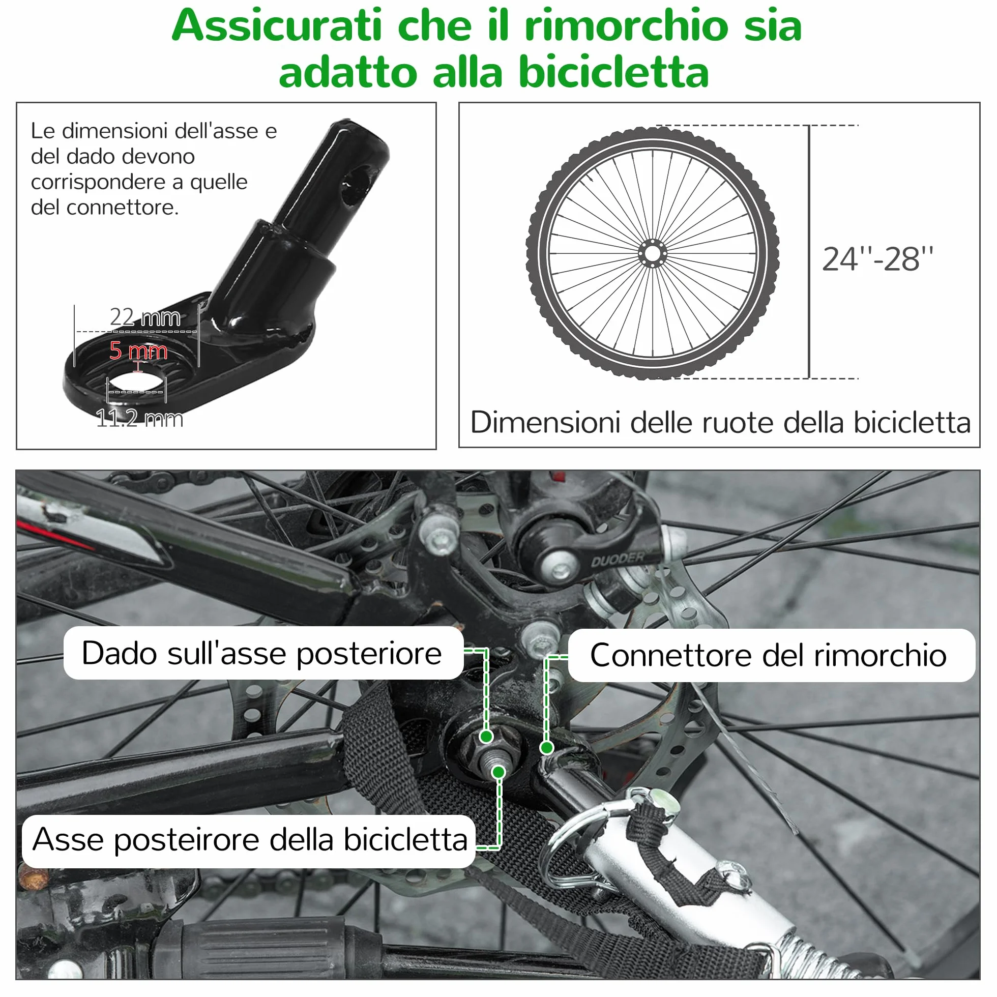 PawHut Rimorchio Bici e Passeggino per Cani 2 in 1, Carrello Bici in Acciaio e Tessuto Oxford con Catarifrangenti e Bandierina