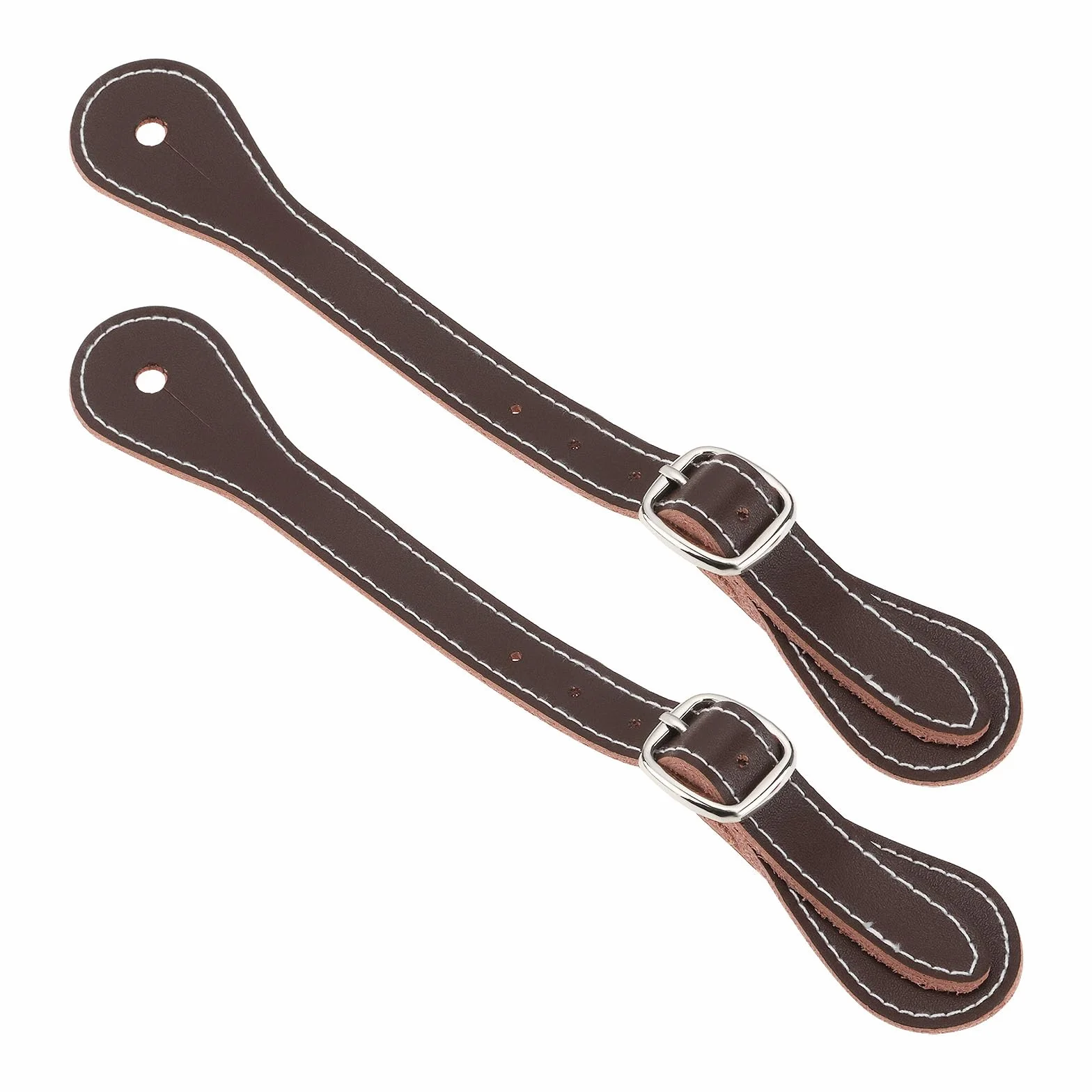 ECSiNG 2pcs Cinghie per Speroni in Pelle Regolabili Cinghie per Speroni in Pelle Bovina Monostrato per Cavalieri