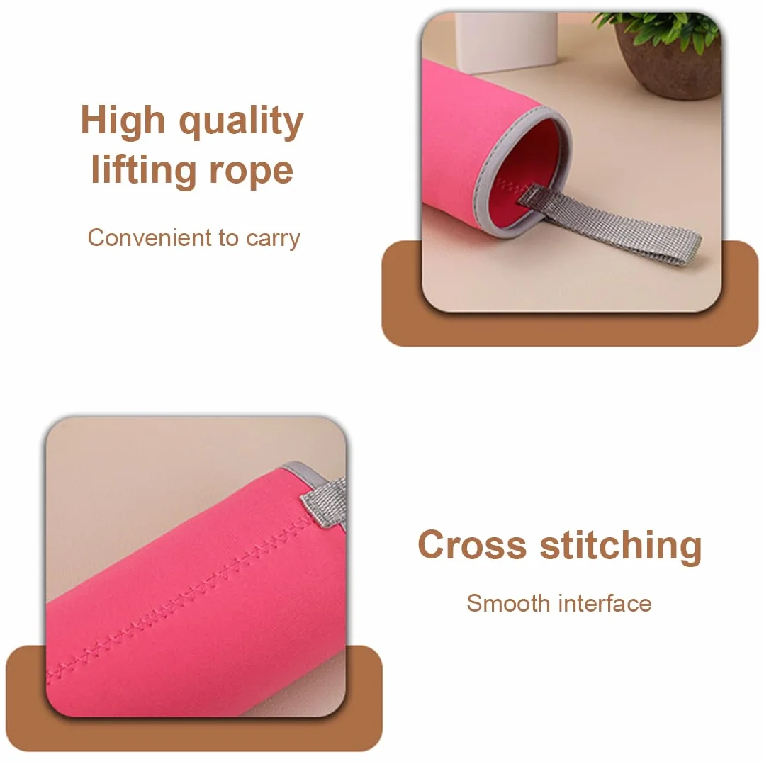 Custodia in Neoprene per Bottiglie 550ML Borsa Protettiva per Borraccia Acqua Nero Rosa